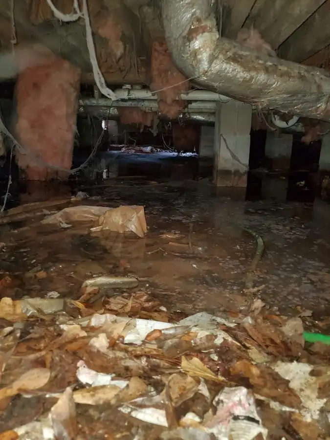 Crawl space flood assessment for Commercial Water Damage Restoration in Denville