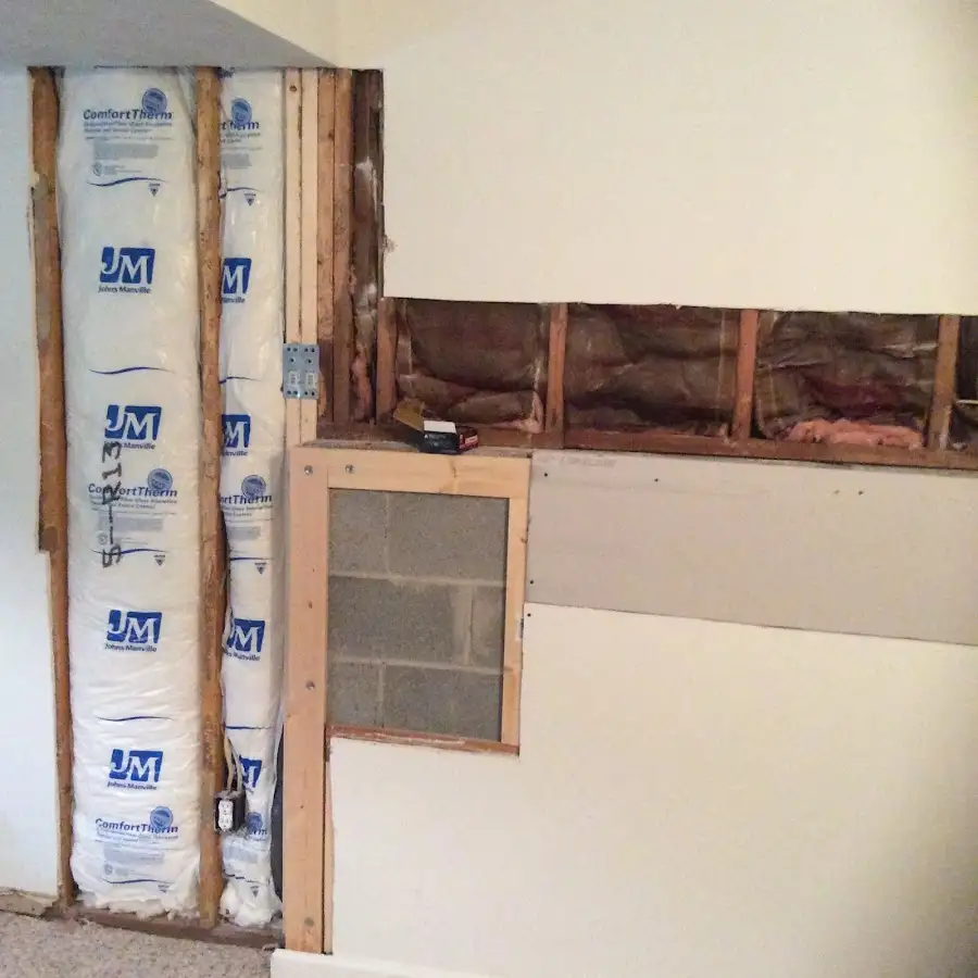 Wall insulation replacement during Contents Cleaning & Restoration in Denville